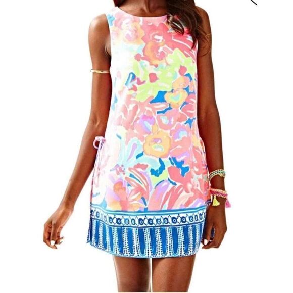 Lilly Pulitzer Womens Floral Donna Shift Romper Skort Dress Multi-Color Size 00 - Picture 1 of 13